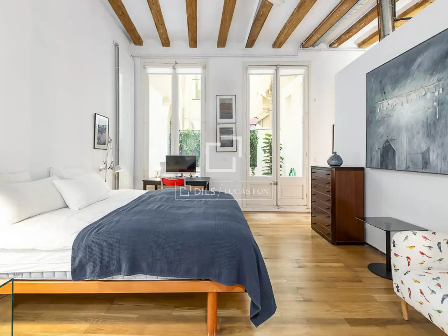 Schlafzimmer von Wohnung zum Verkauf in Barcelona mit Klimaanlage, Heizung und Parkett