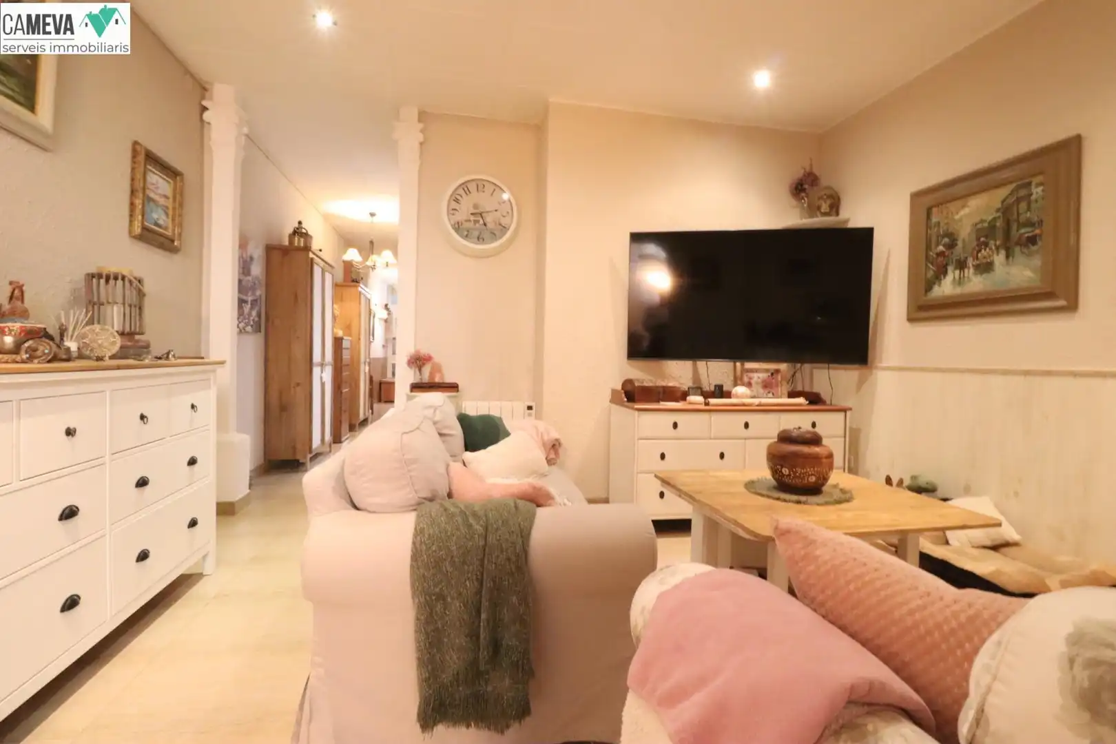Wohnzimmer von Erdgeschoss zum Verkauf in Badalona mit Klimaanlage, Heizung und Terrasse