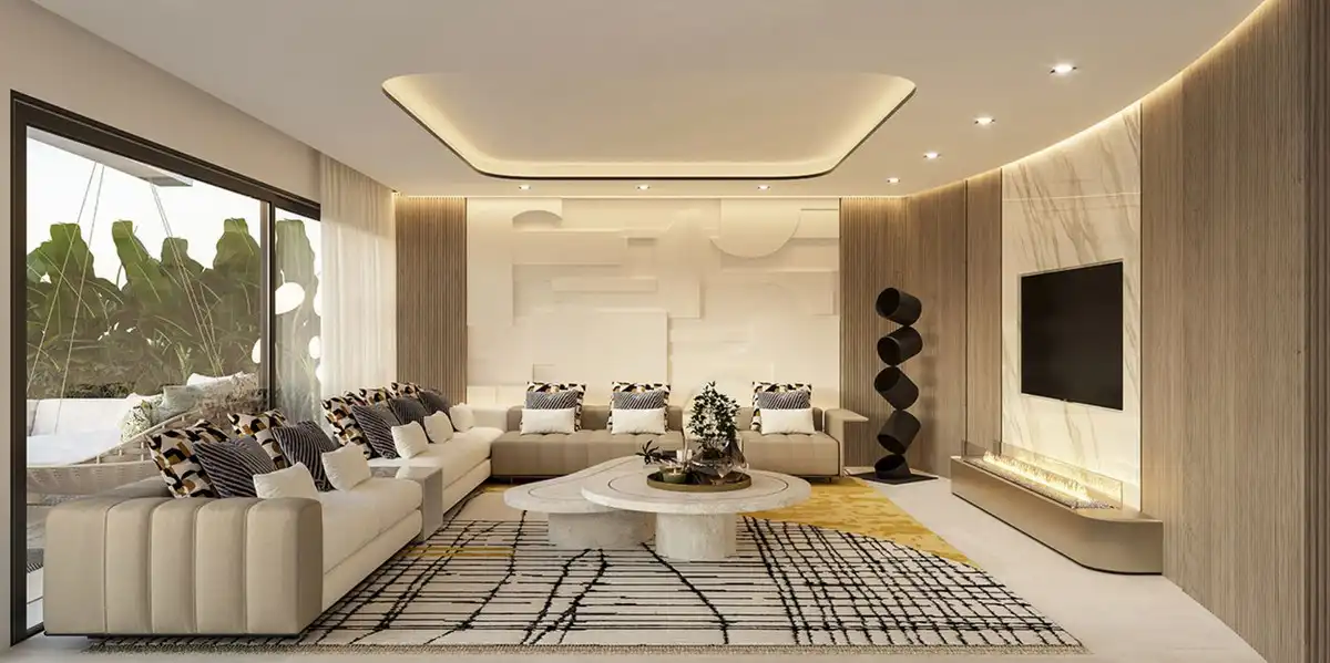 Wohnzimmer von Wohnung zum Verkauf in Marbella mit Klimaanlage, Terrasse und Sauna