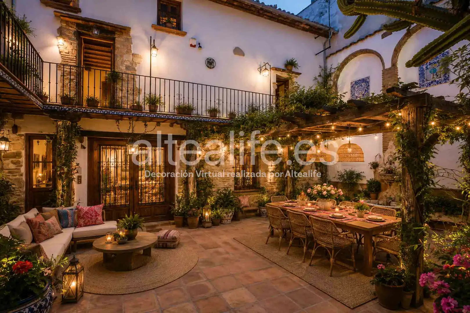 Terrasse von Einfamilien-Reihenhaus zum Verkauf in Gandia mit Privatgarten, Terrasse und Abstellraum
