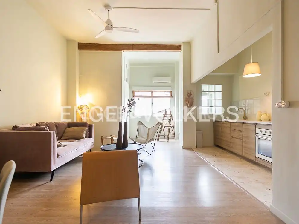 Wohnzimmer von Wohnung zur Miete in Valencia mit Klimaanlage, Heizung und Parkett