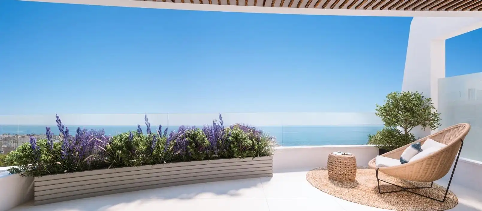 Terrasse von Dachboden zum Verkauf in Benalmádena mit Klimaanlage, Heizung und Privatgarten