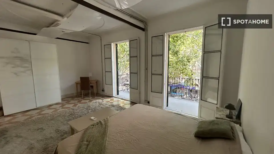Bedroom of Flat for share in  Palma de Mallorca  with Air Conditioner, Terrace and Furnished
