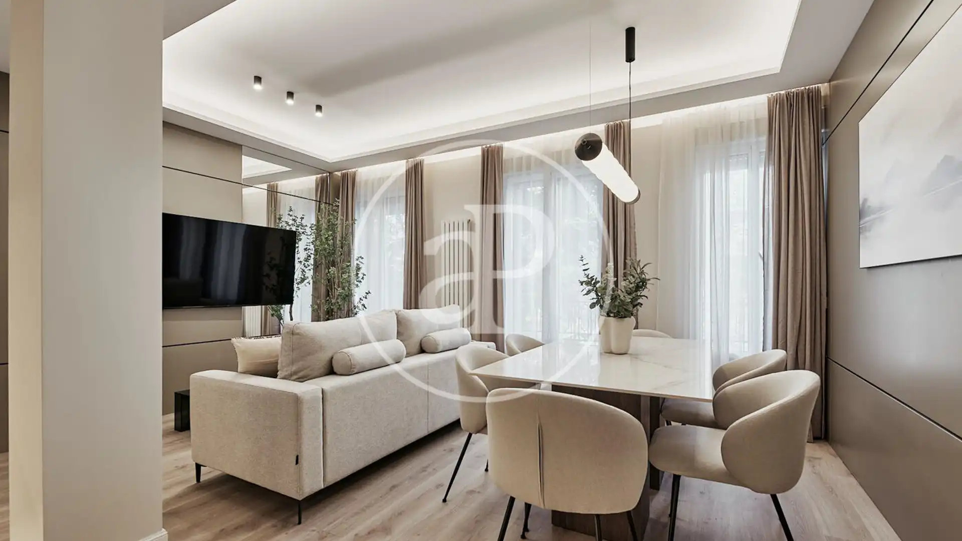 Sala d'estar de Pis en venda en  Madrid Capital amb Aire condicionat, Calefacció i Moblat