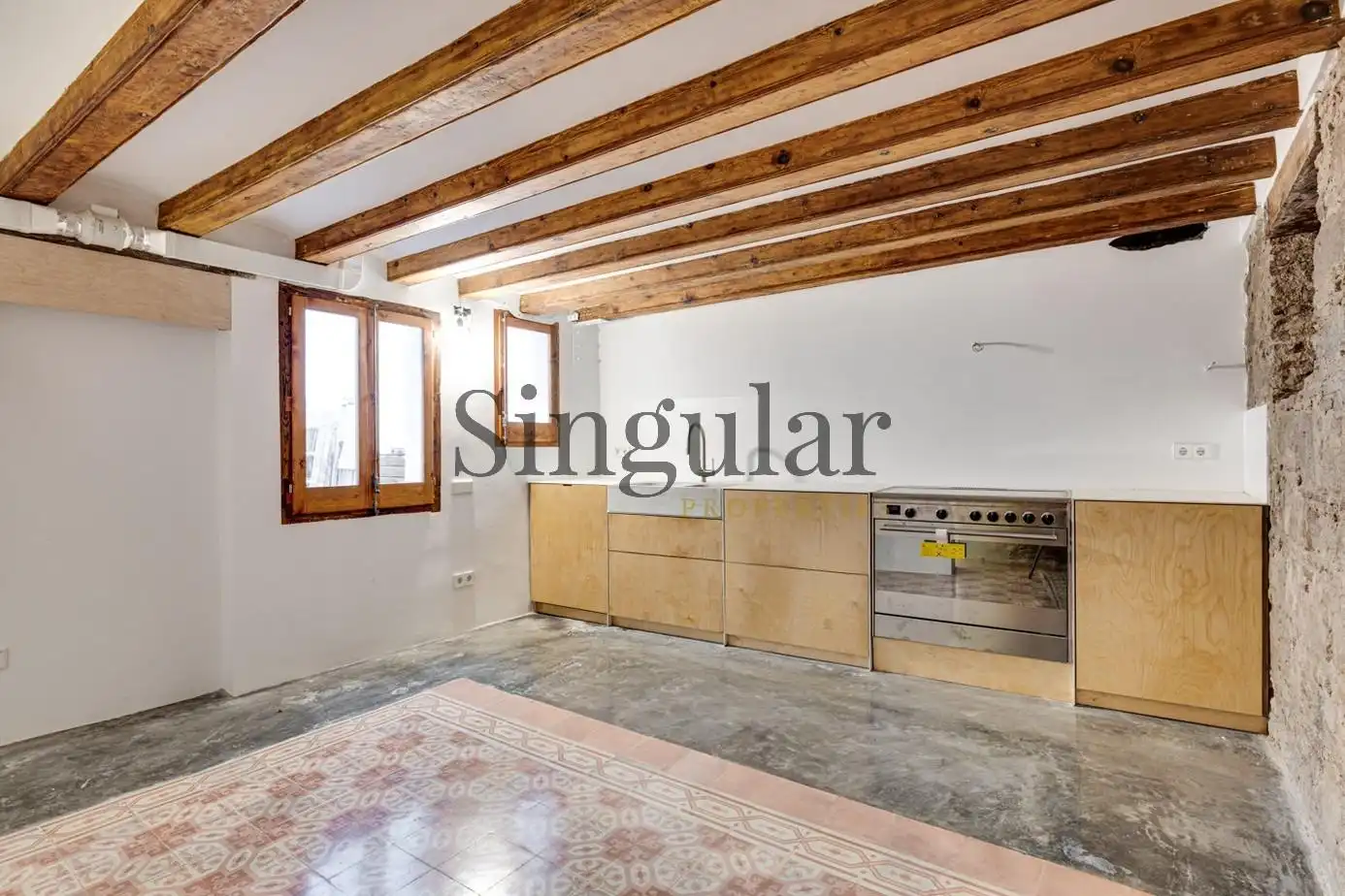 Küche von Maisonette zum Verkauf in Barcelona mit Heizung, Terrasse und Abstellraum