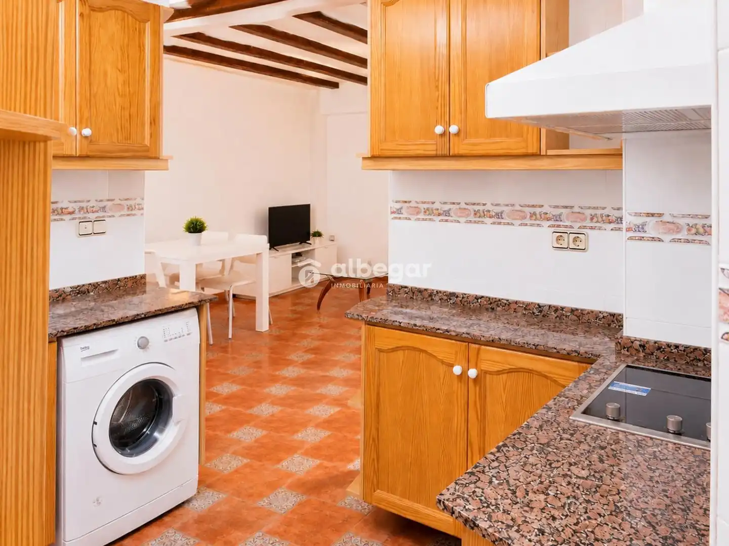 Kitchen of Flat for rent in Valencia  with Air Conditioner and Furnished
