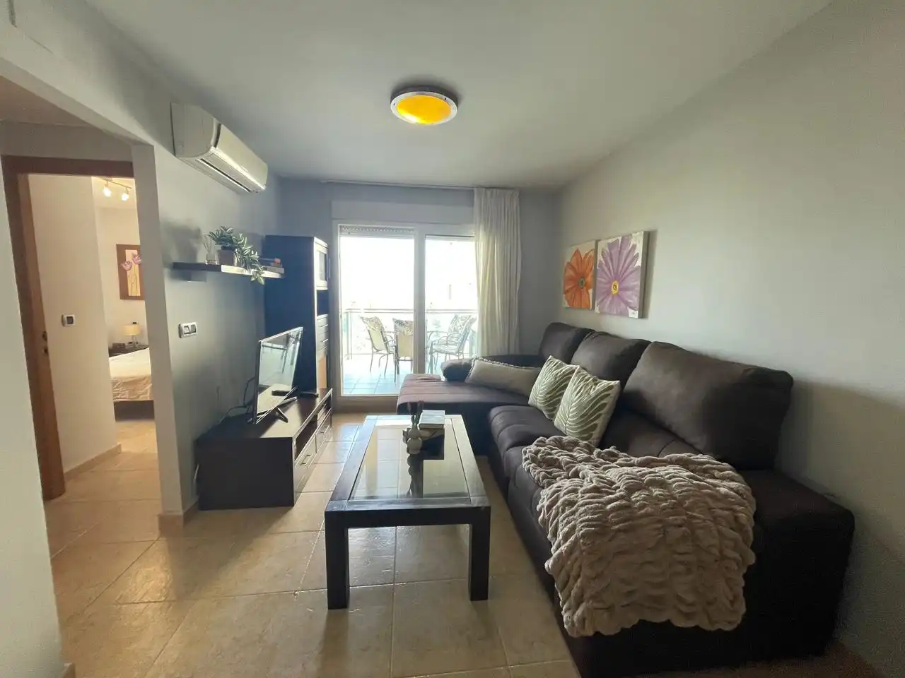 Sala d'estar de Apartament en venda en La Manga del Mar Menor amb Aire condicionat, Terrassa i Piscina