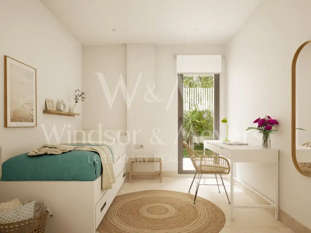Schlafzimmer von Erdgeschoss zum Verkauf in Eivissa mit Klimaanlage, Schwimmbad und Ofen