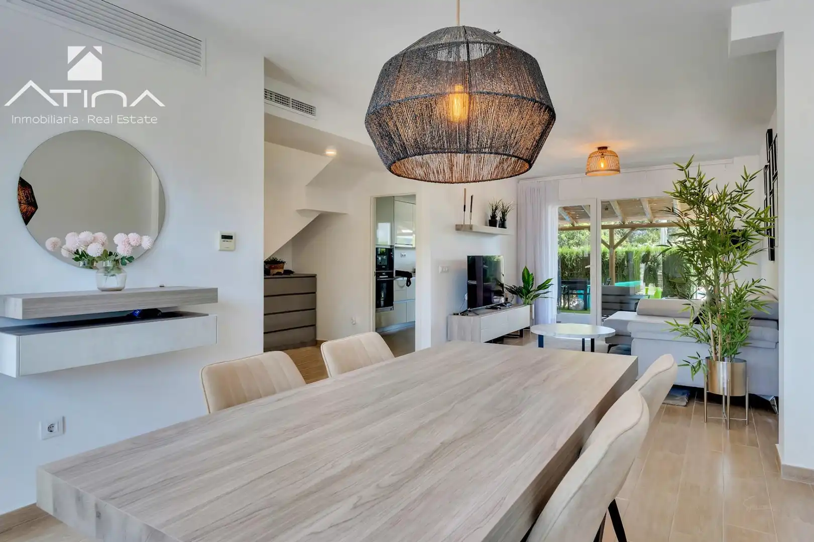 Esszimmer von Einfamilien-Reihenhaus zum Verkauf in Jávea / Xàbia mit Klimaanlage, Terrasse und Gemeinschaftspool