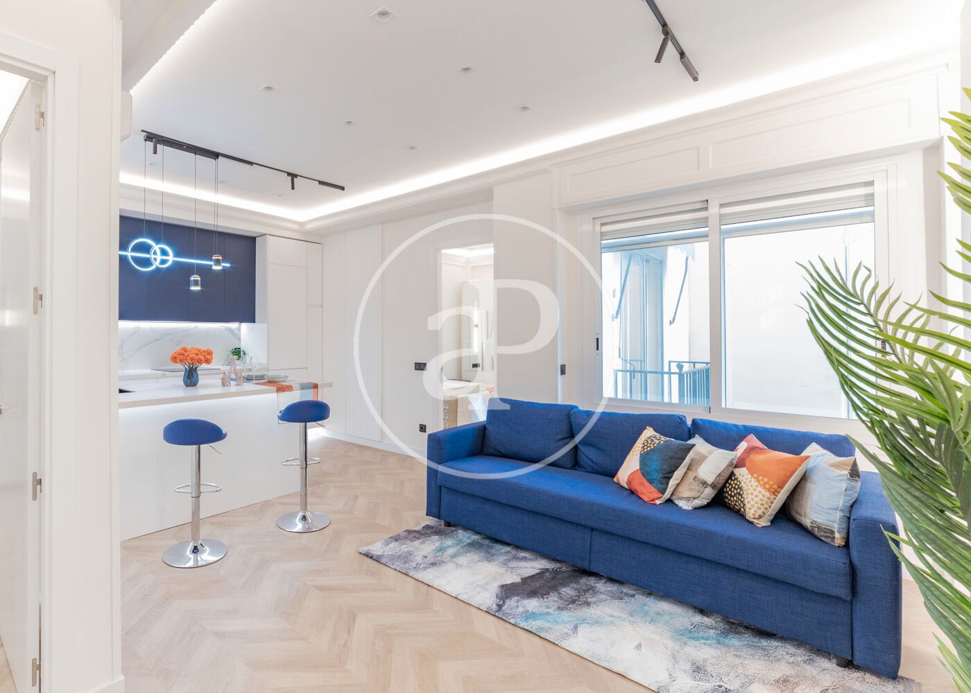 Living room of Flat for sale in  Madrid Capital  with Air Conditioner, Heating and Furnished