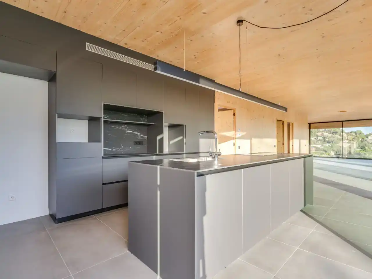 Küche von Haus oder Chalet zur Miete in Matadepera mit Privatgarten, Parkett und Schwimmbad