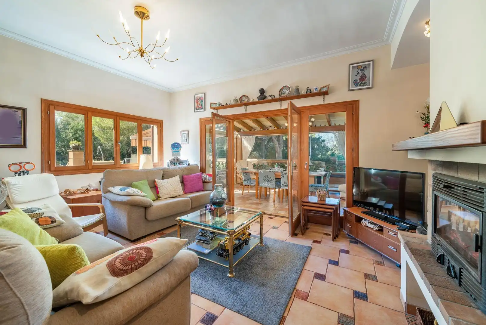 Wohnzimmer von Country house zum Verkauf in Alcúdia mit Klimaanlage, Heizung und Privatgarten
