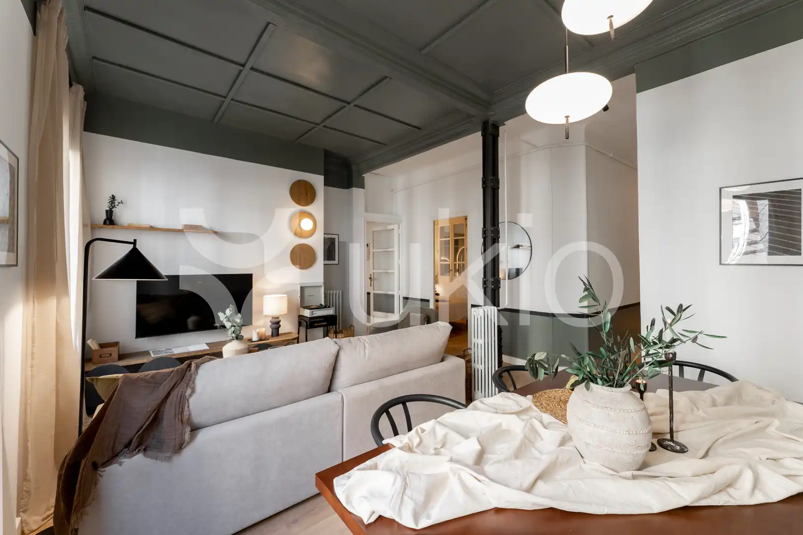 Sala de estar de Apartamento de alquiler en Madrid con Aire acondicionado, Calefacción y Amueblado