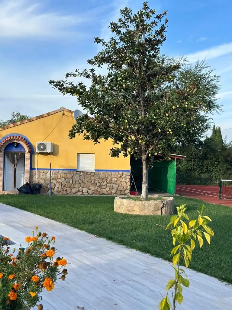 Vista exterior de Finca rústica en venta en Tomelloso con Aire acondicionado, Jardín privado y Terraza
