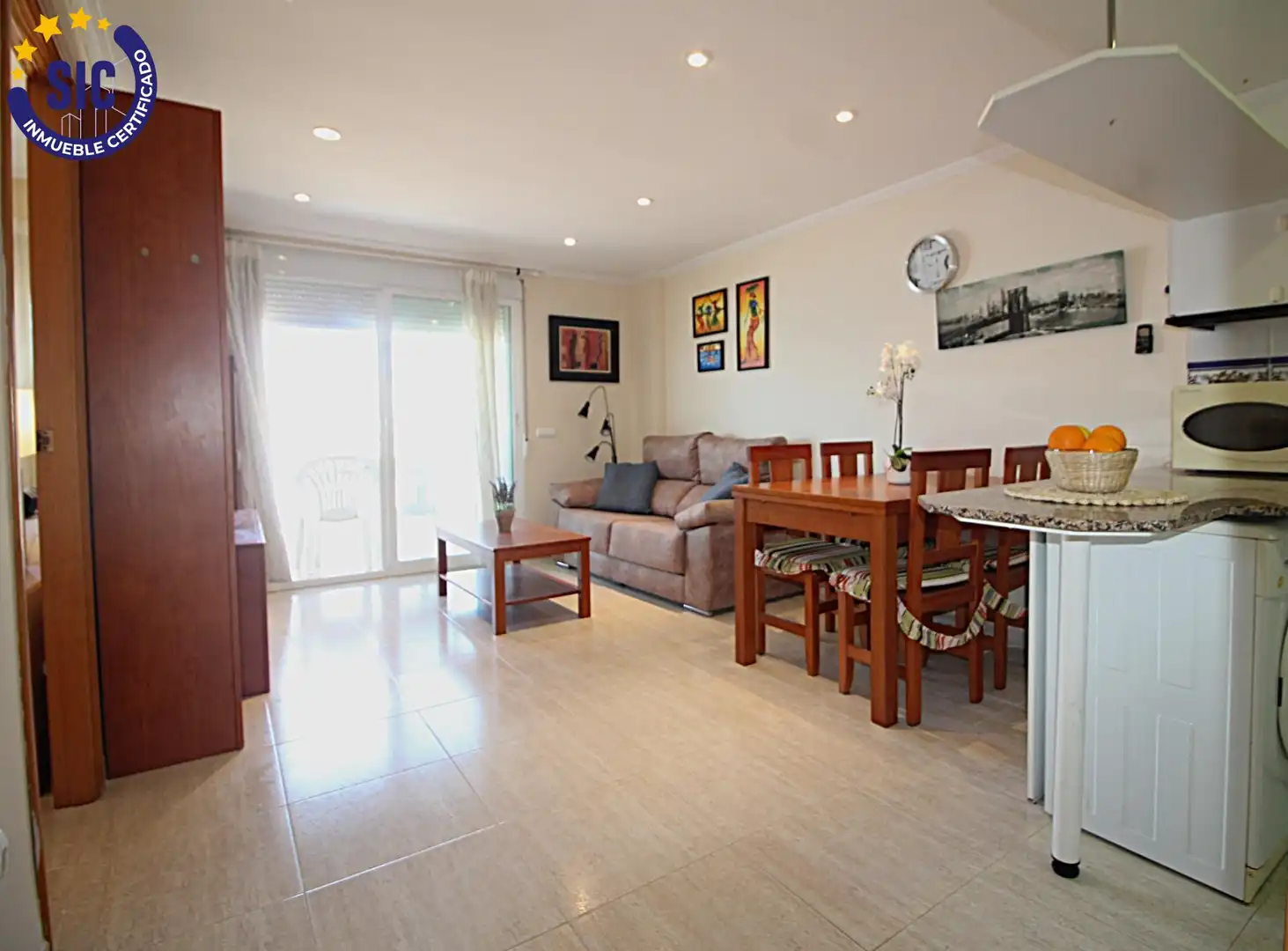 Sala d'estar de Apartament en venda en Oropesa del Mar / Orpesa amb Aire condicionat, Terrassa i Moblat