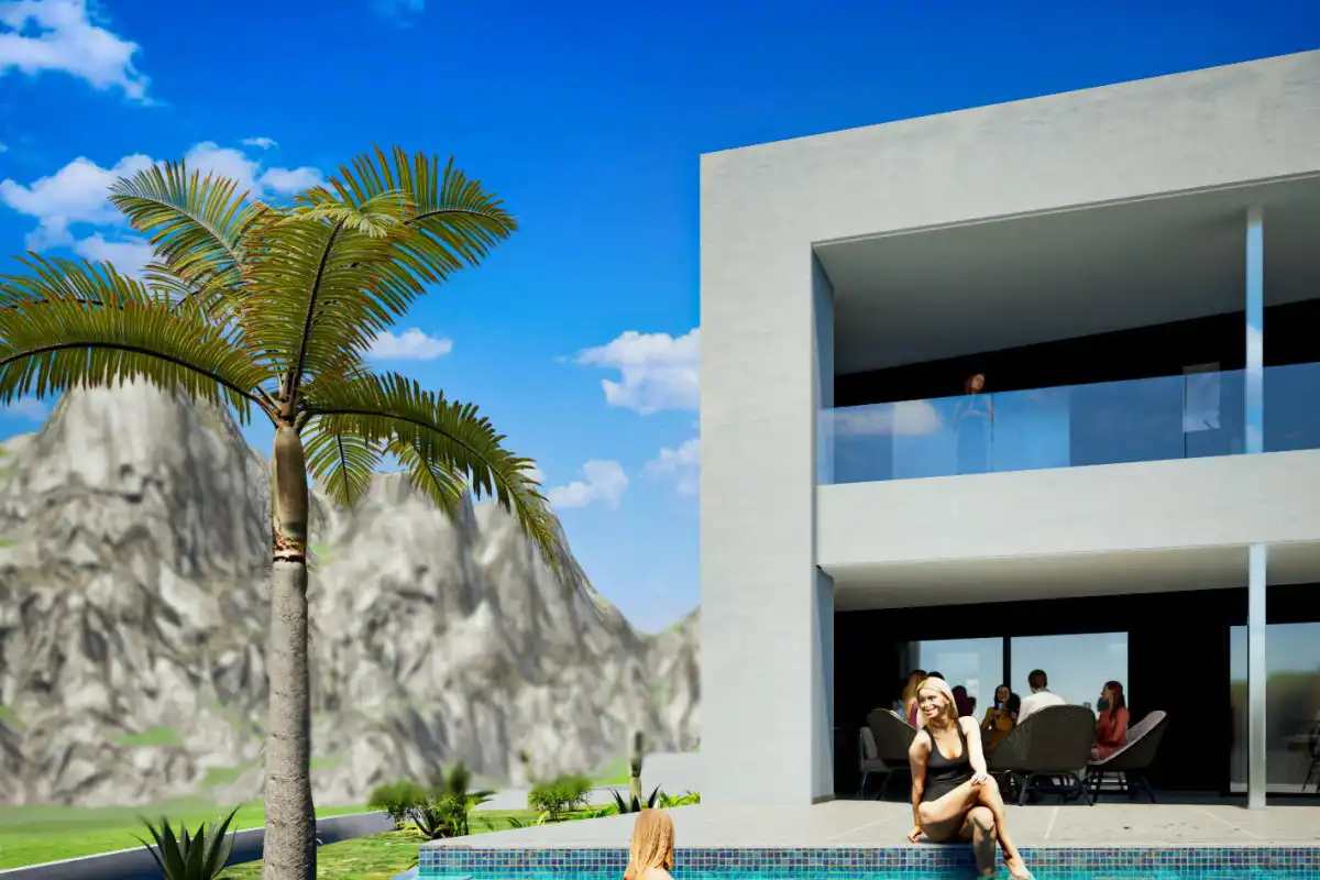 Vista exterior de Casa o chalet en venta en La Nucia con Piscina