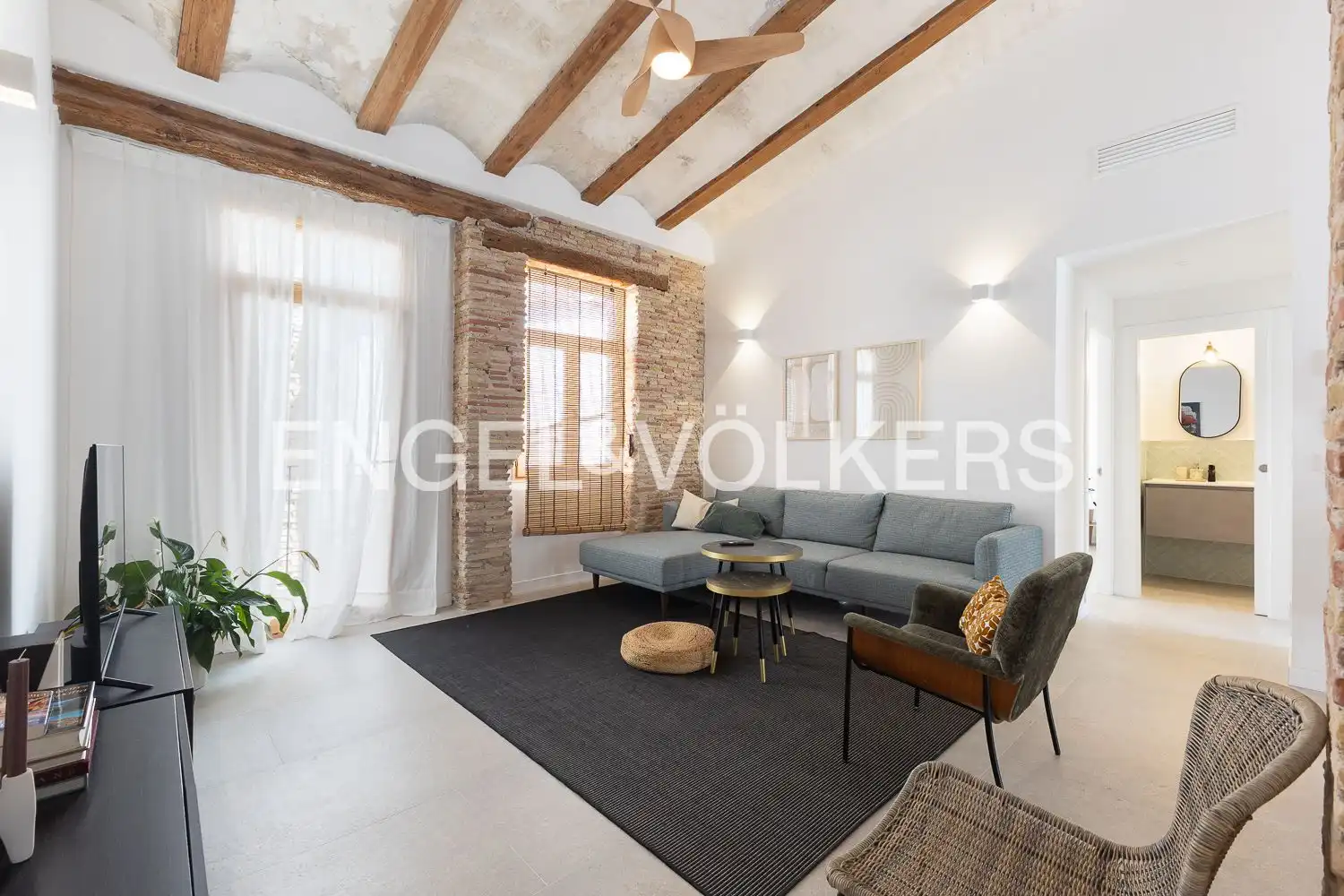Wohnzimmer von Wohnung zur Miete in Valencia mit Klimaanlage, Heizung und Möbliert