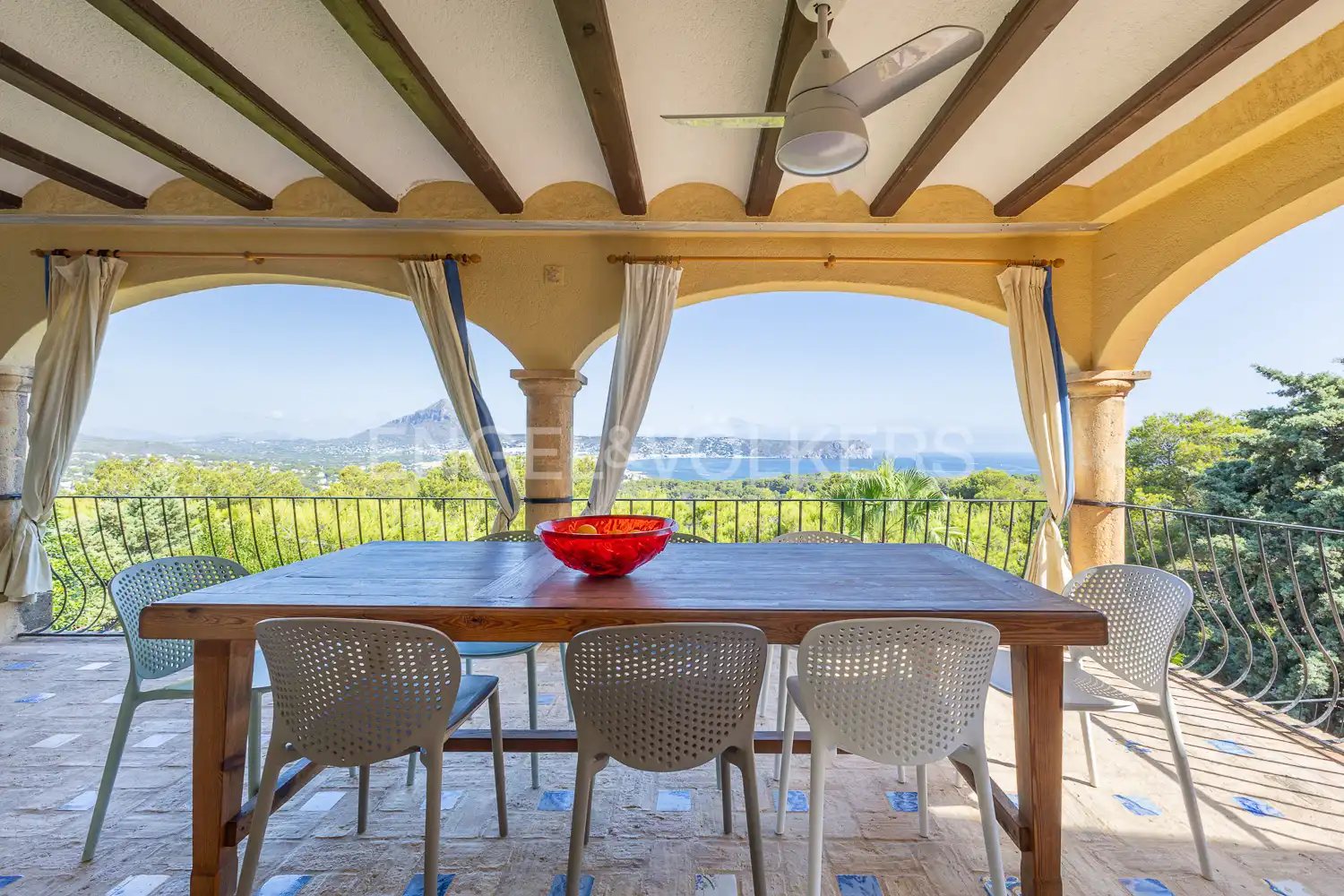 Terrasse von Haus oder Chalet zur Miete in Jávea / Xàbia mit Klimaanlage, Heizung und Privatgarten