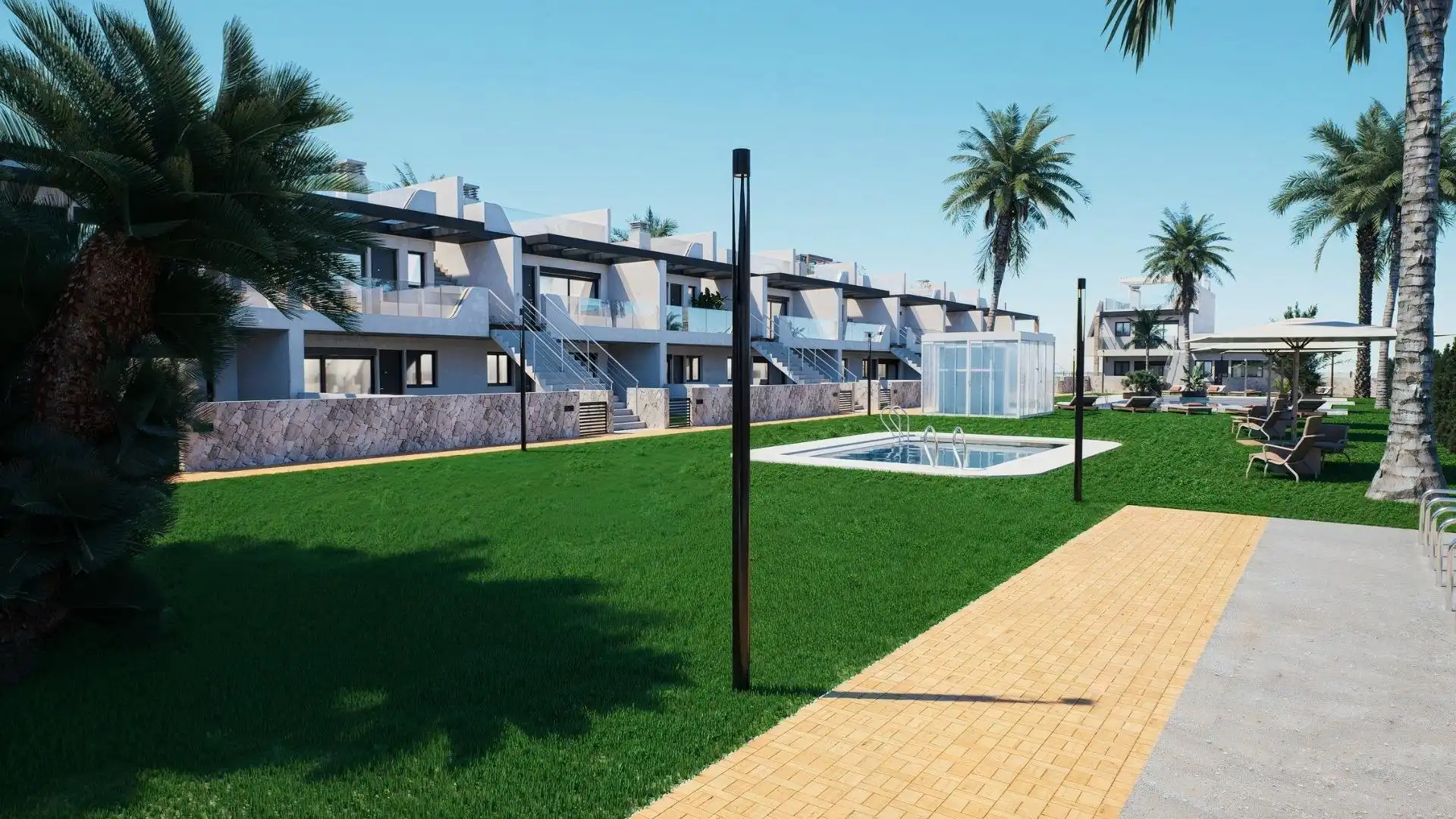 Jardí de Casa o xalet en venda en Pilar de la Horadada amb Aire condicionat, Terrassa i Piscina