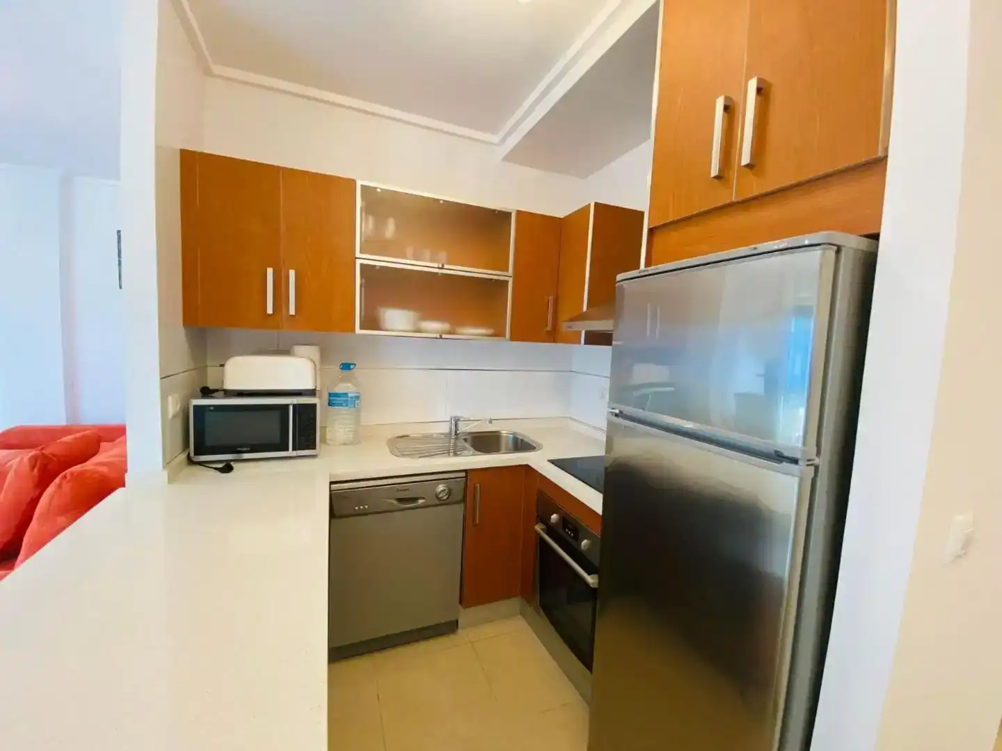 Kitchen of Flat for rent in La Manga del Mar Menor  with Air Conditioner, Swimming Pool and Furnished