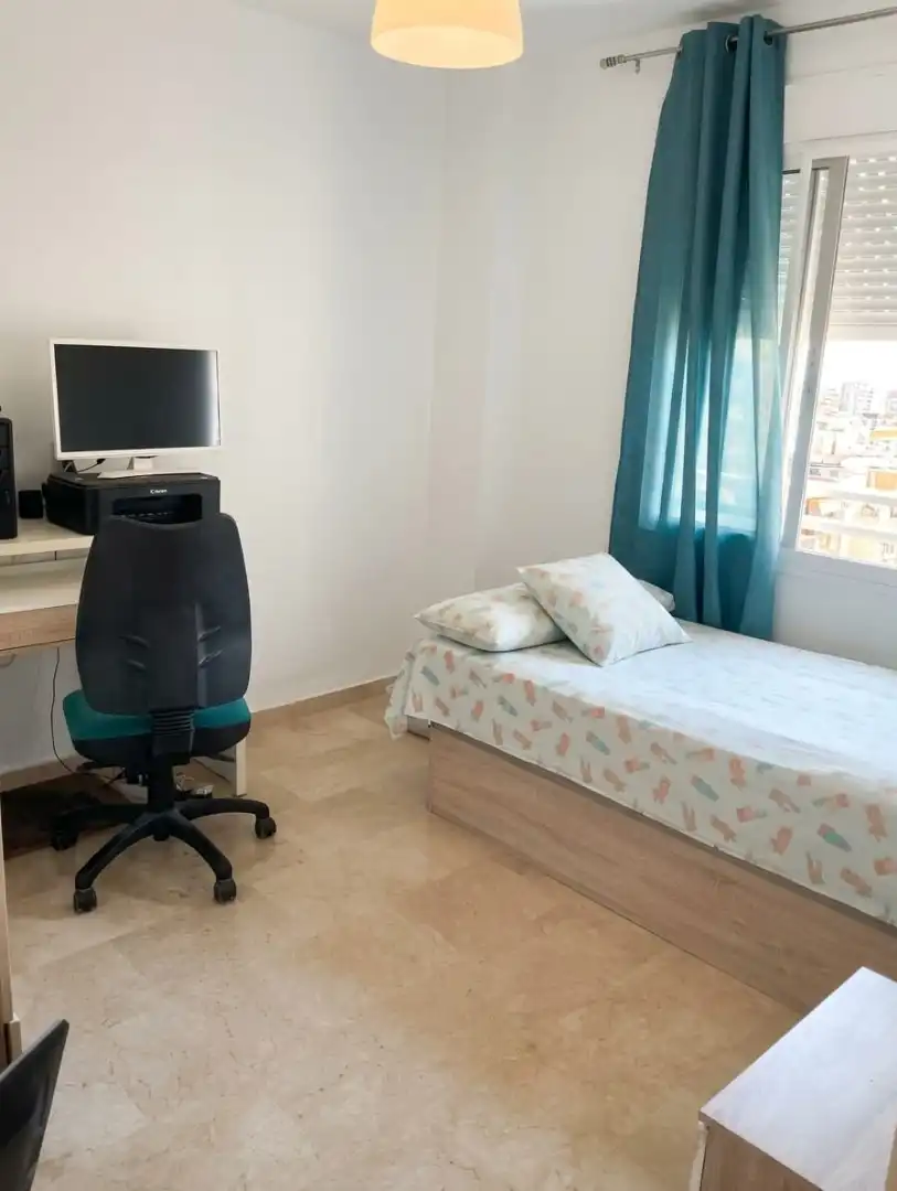 Bedroom of Flat for sale in Málaga  with Terrace, Furnished and Community pool
