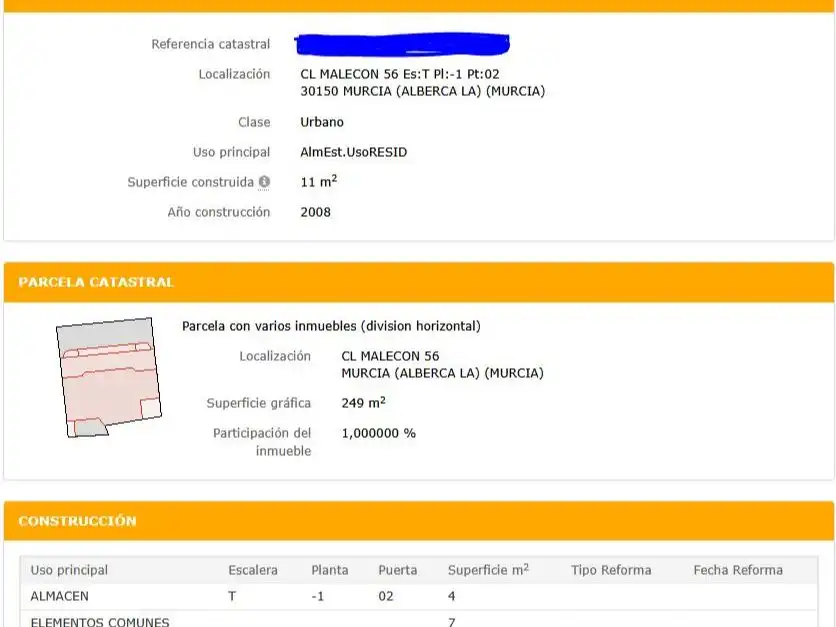 Parking of Storage room for rent in Murcia