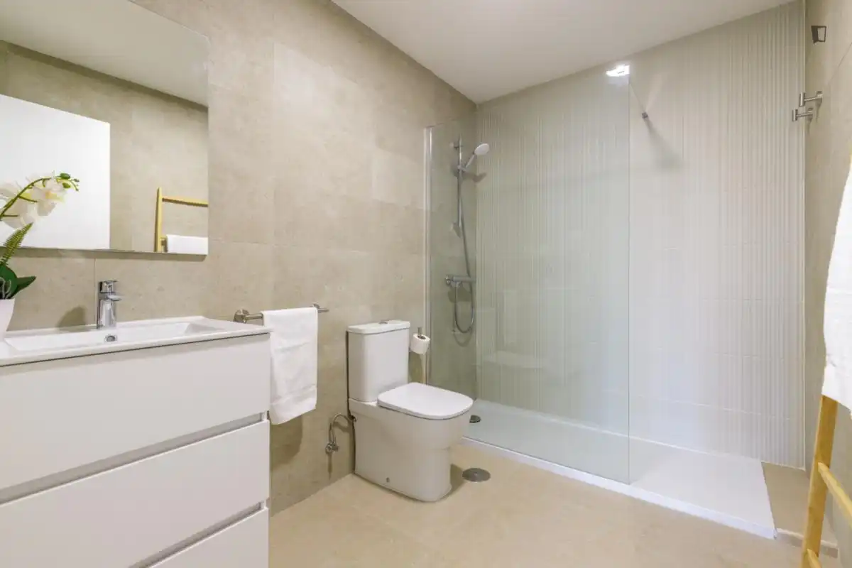 Bathroom of Apartments for rent in Málaga  with Air Conditioner, Furnished and Oven