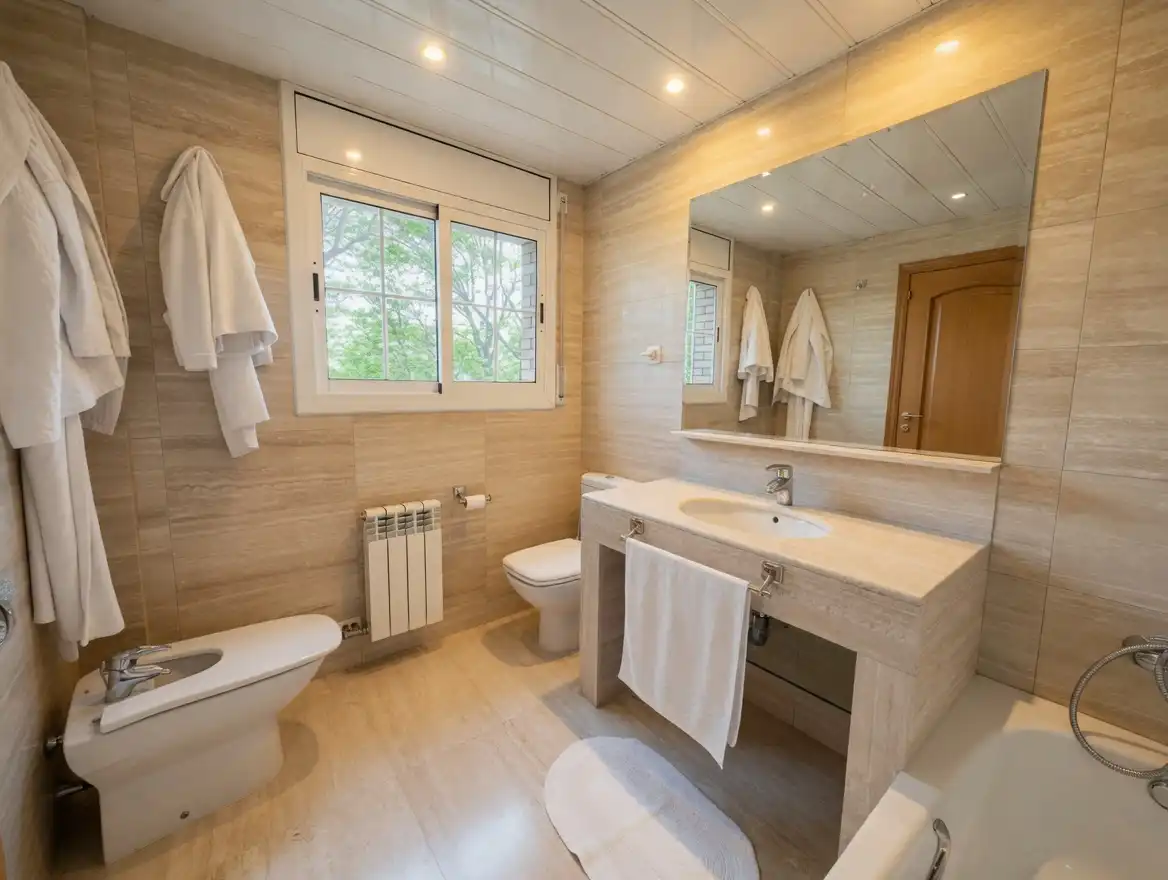 Baño de Casa adosada en venta en Sant Joan Despí con Aire acondicionado, Calefacción y Jardín privado