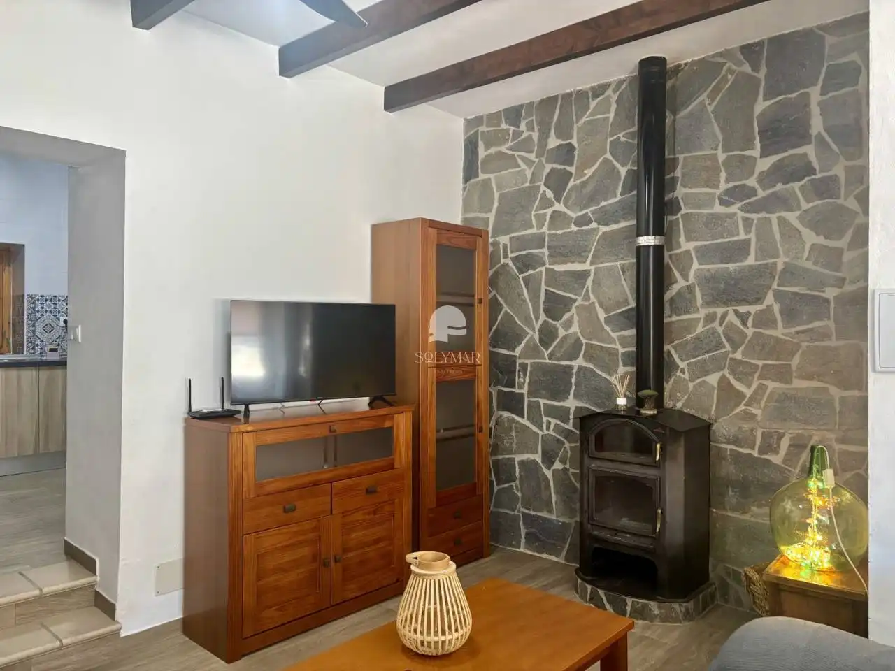Sala de estar de Casa o chalet de alquiler en Canillas de Aceituno con Aire acondicionado, Calefacción y Jardín privado