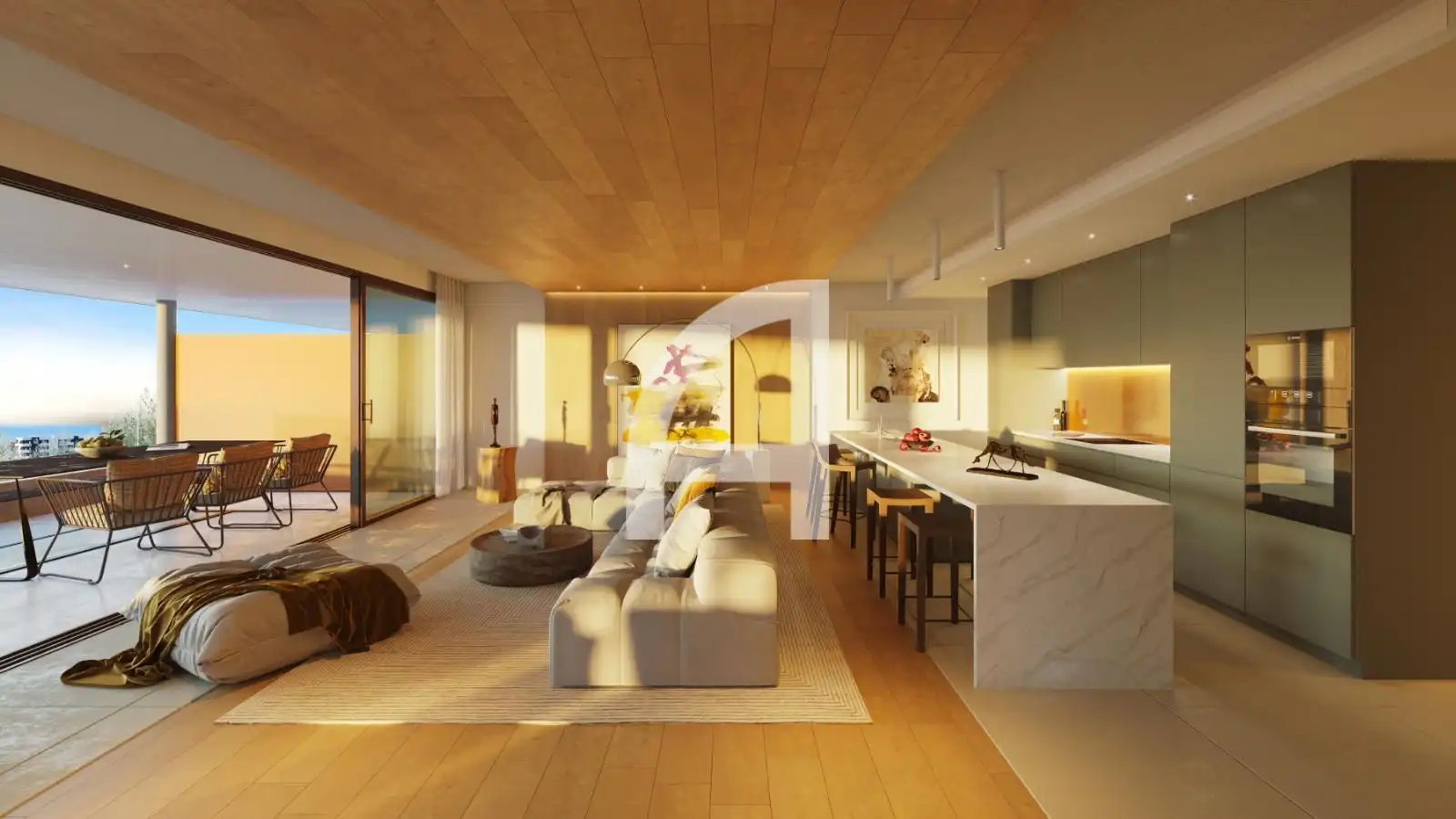 Living room of Flat for sale in Fuengirola  with Air Conditioner, Heating and Parquet flooring