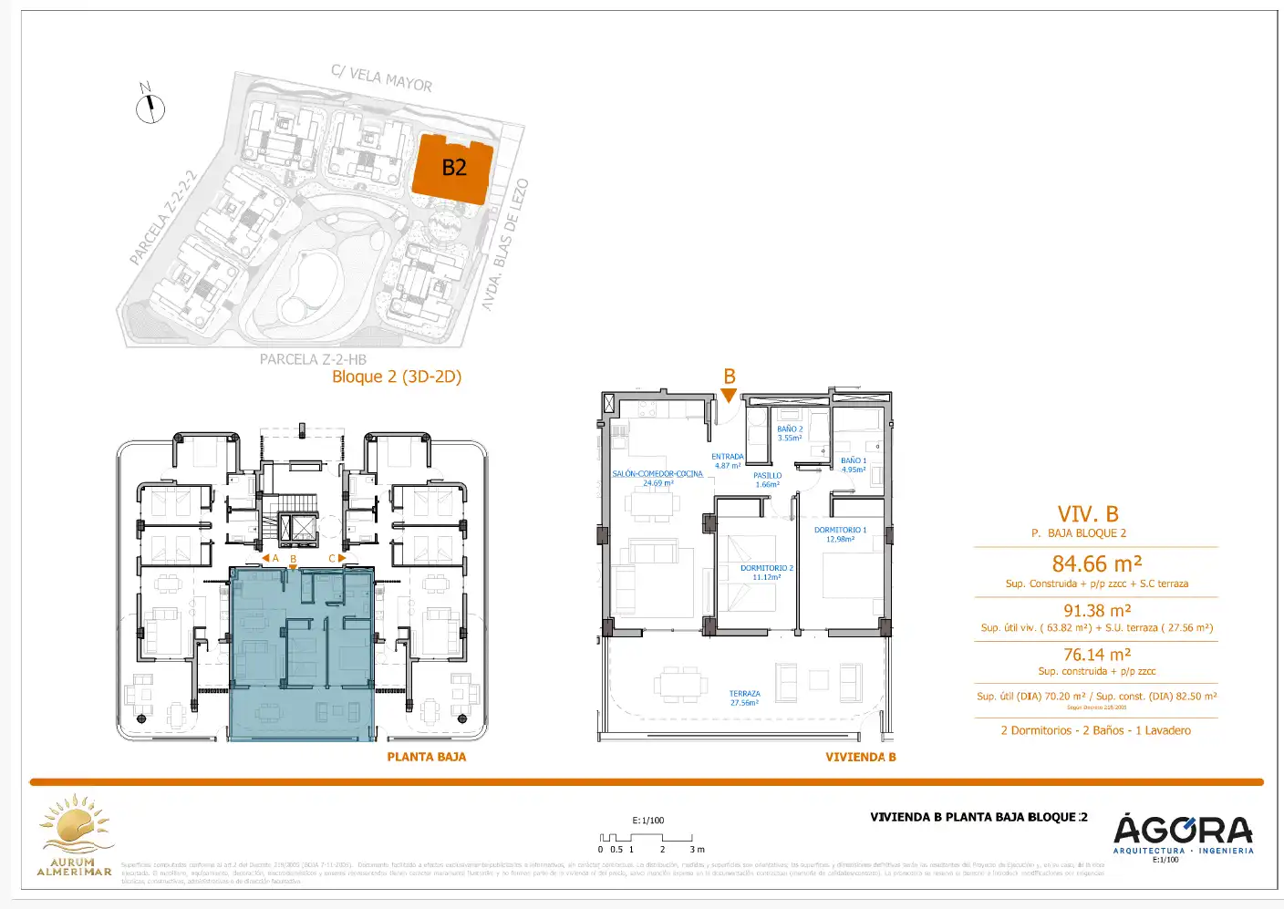 Wohnung zum Verkauf in El Ejido mit Klimaanlage, Heizung und Terrasse