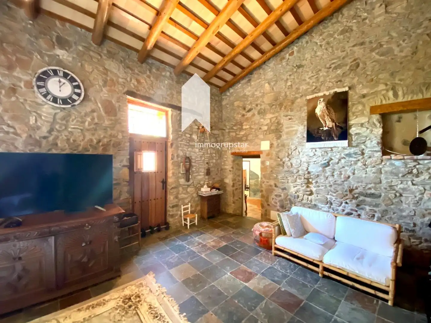 Sala d'estar de Finca rústica en venda en Vall-llobrega amb Aire condicionat, Calefacció i Terrassa