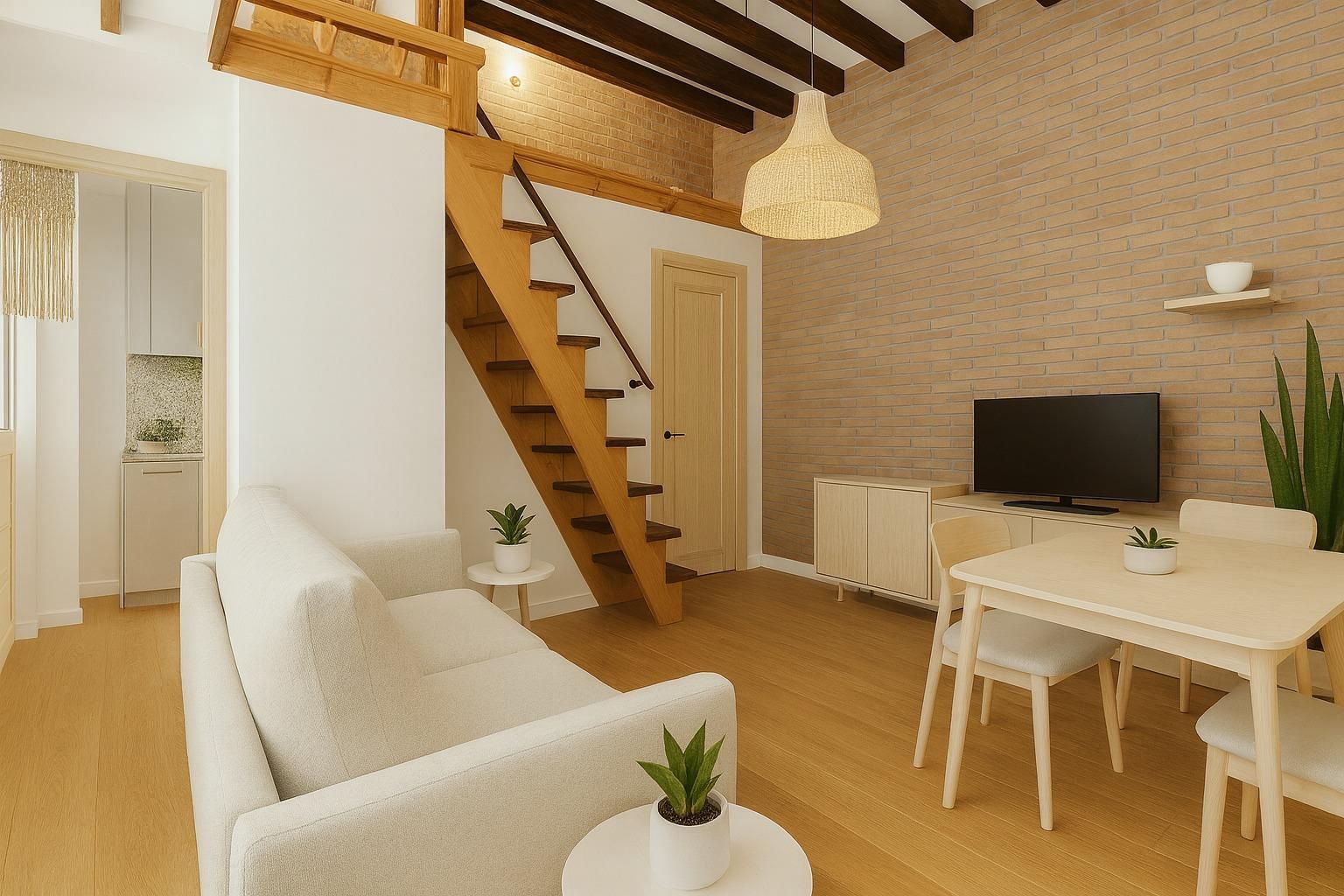 Living room of Attic for sale in  Barcelona Capital  with Air Conditioner, Heating and Balcony