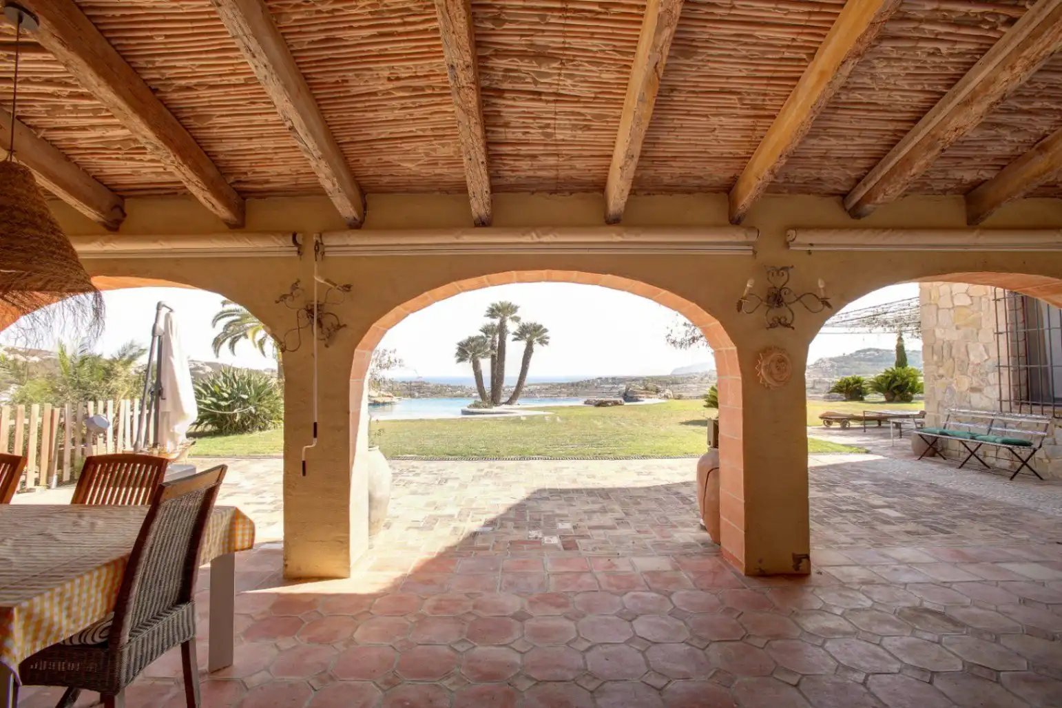Terrassa de Finca rústica en venda en Moraira amb Jardí privat, Traster i Piscina