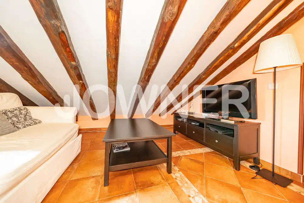 Sala de estar de Estudio de alquiler en Madrid con Aire acondicionado, Amueblado y Lavadora