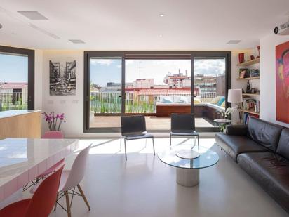 Living room of Attic for sale in  Barcelona Capital  with Air Conditioner, Heating and Terrace