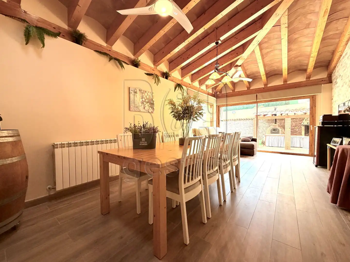 Dining room of Detached homes for sale in Els Pallaresos  with Air Conditioner, Heating and Private garden