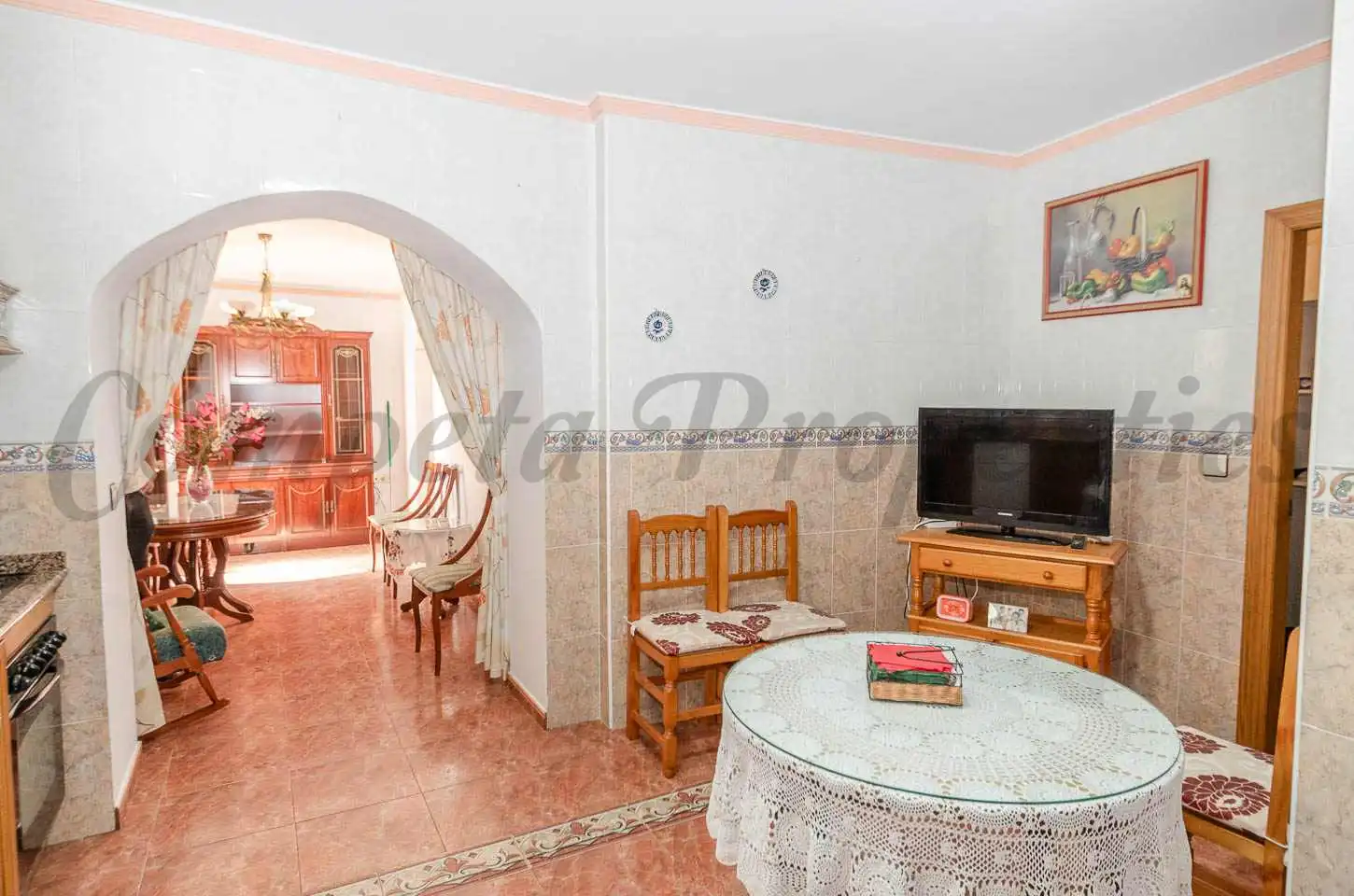 Sala de estar de Casa adosada en venta en Árchez con Terraza y Amueblado