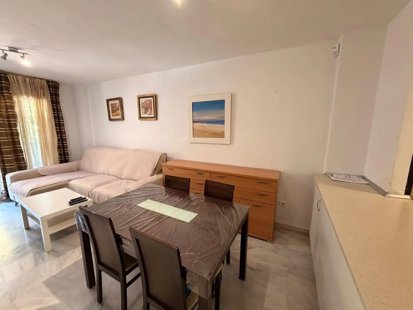 Dining room of Flat for rent in Benalmádena  with Air Conditioner, Heating and Private garden