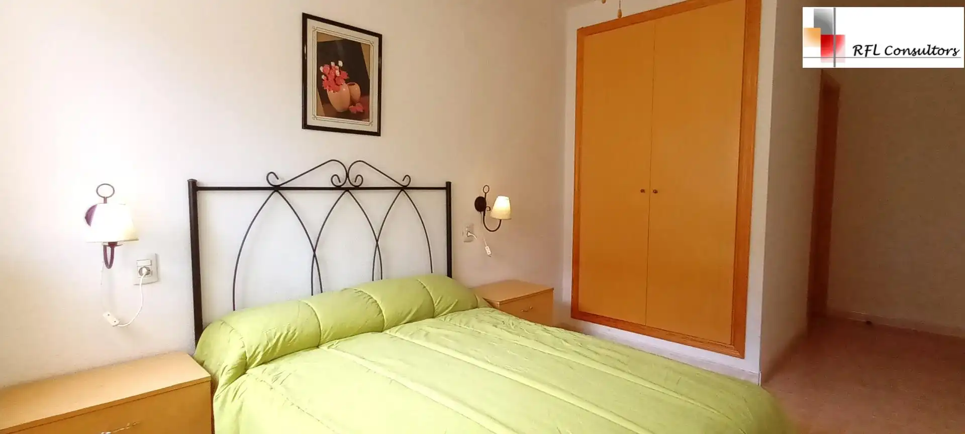Schlafzimmer von Wohnungen zur Miete in Torreblanca mit Klimaanlage, Privatgarten und Terrasse