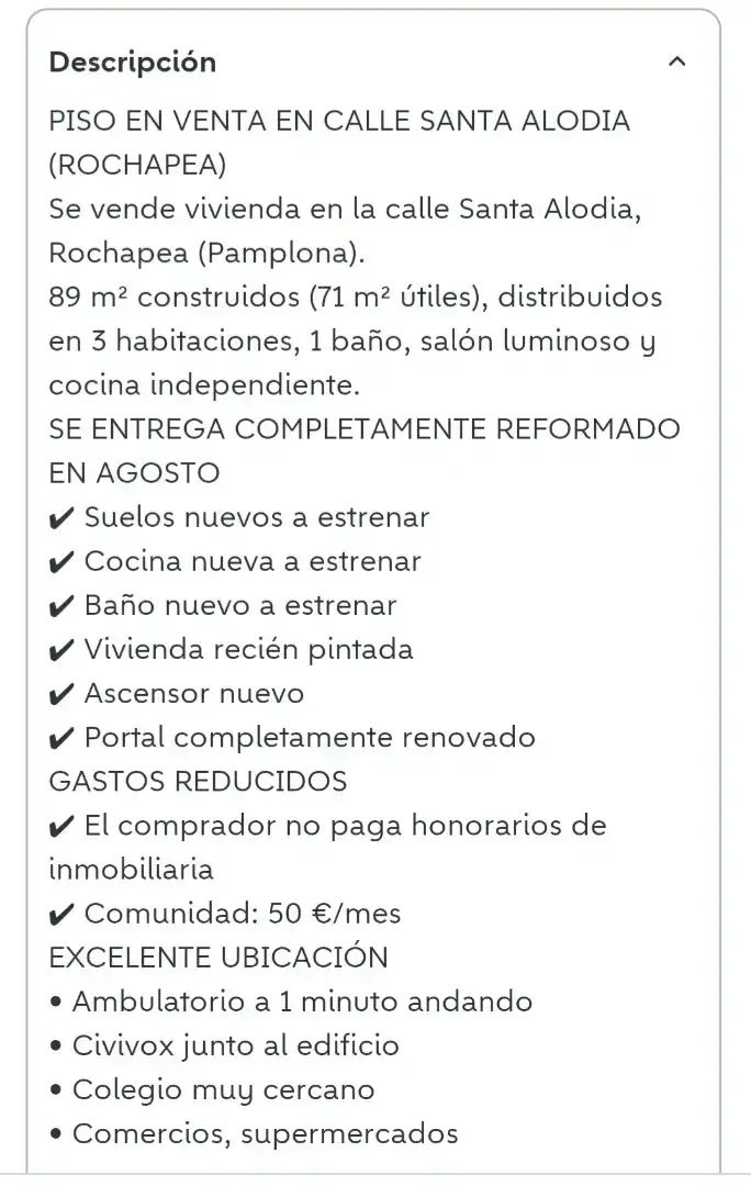 Pis en venda en Rochapea