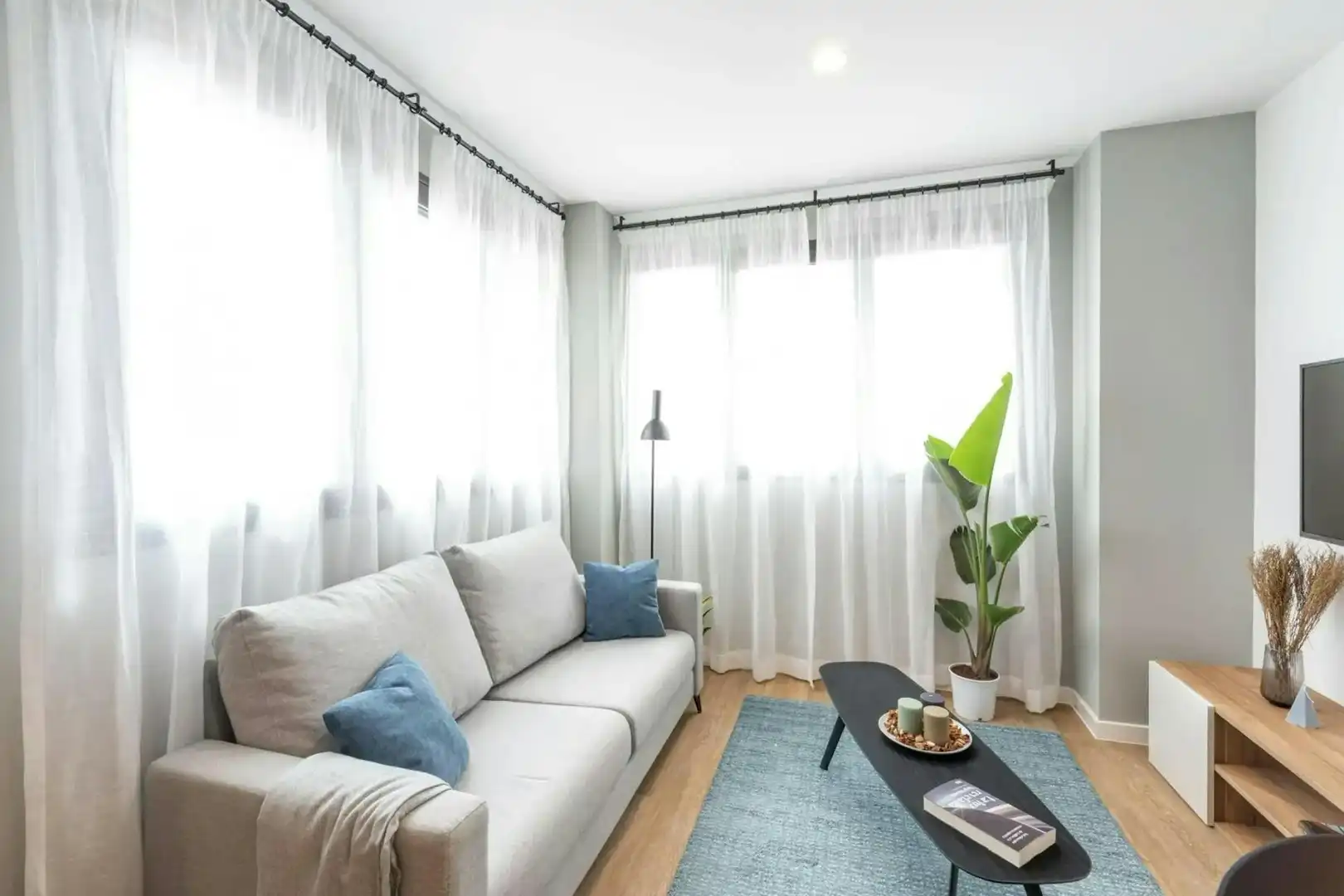 Living room of Flat for rent in Madrid  with Air Conditioner, Heating and Furnished