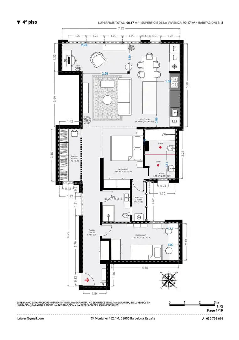 Piso en venta en Barcelona con Aire acondicionado, Calefacción y Parquet