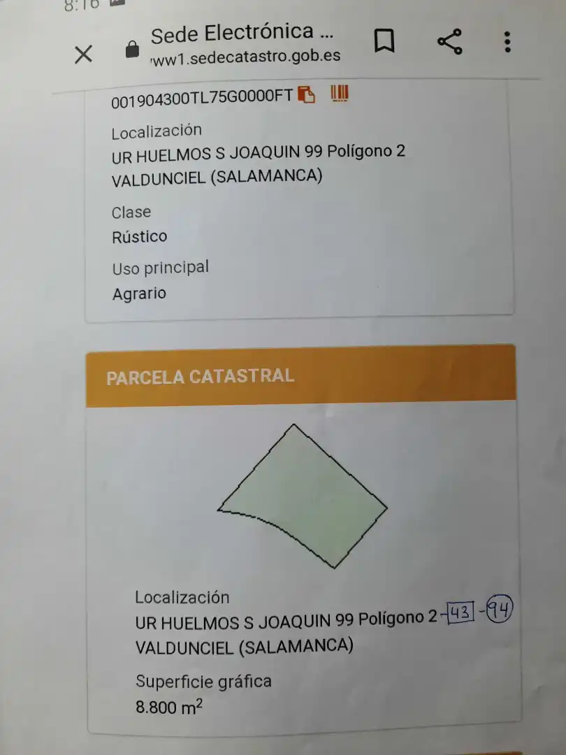 Land for sale in Valdunciel