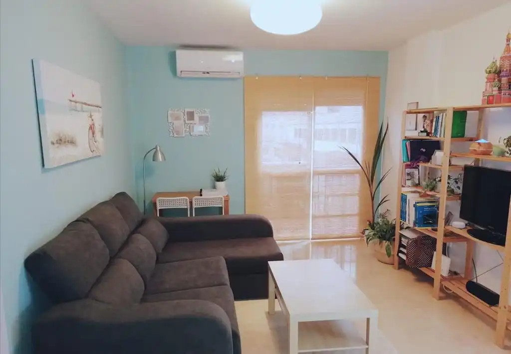 Sala de estar de Apartamento de alquiler en Málaga con Aire acondicionado, Amueblado y Horno