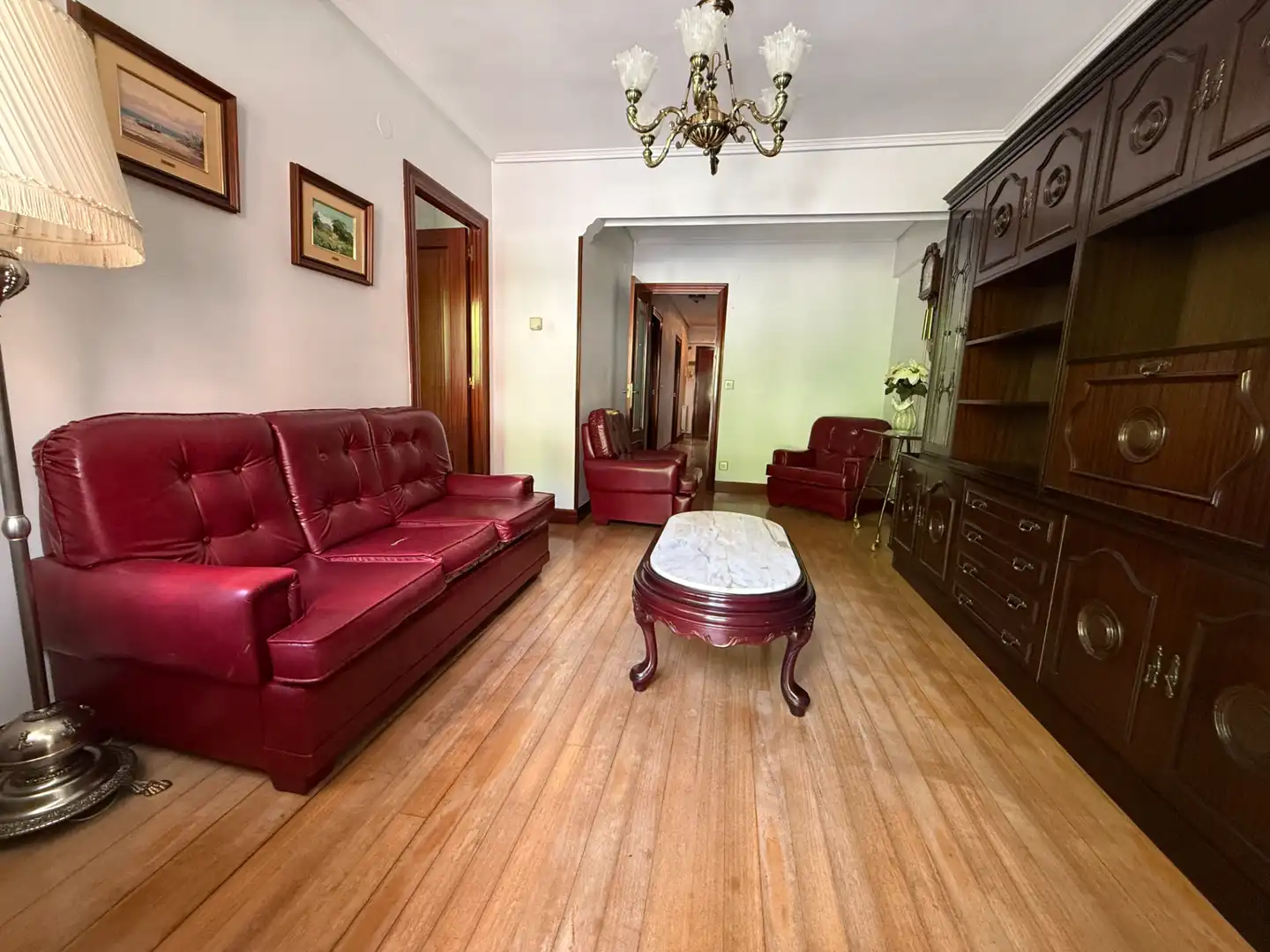 Sala d'estar de Pis en venda en Bilbao  amb Calefacció, Terrassa i Moblat
