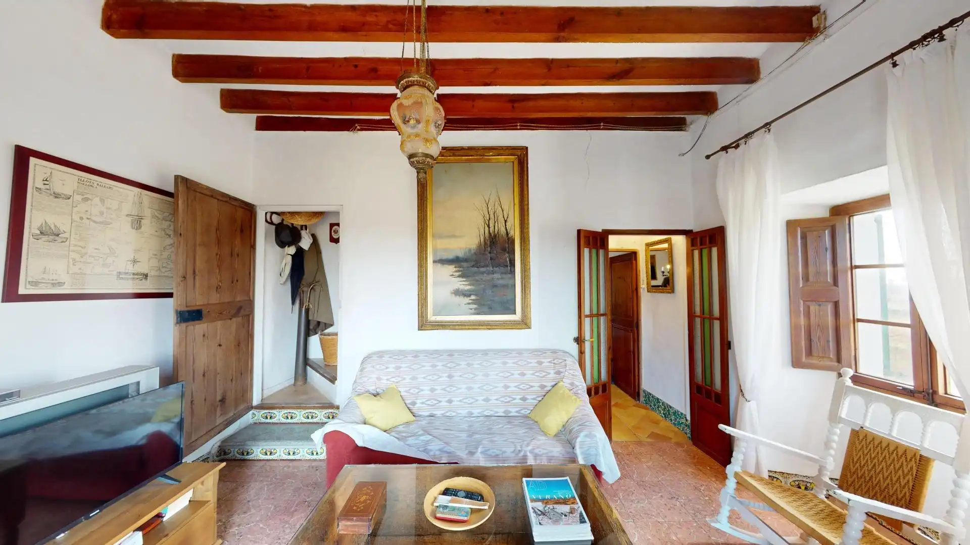 Wohnzimmer von Country house zum Verkauf in  Palma de Mallorca mit Privatgarten, Terrasse und Abstellraum