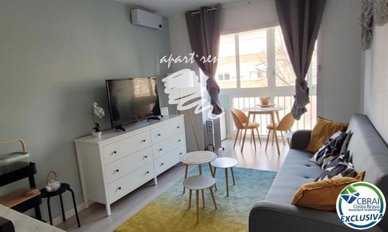 Living room of Flat for sale in Roses  with Air Conditioner, Terrace and Furnished