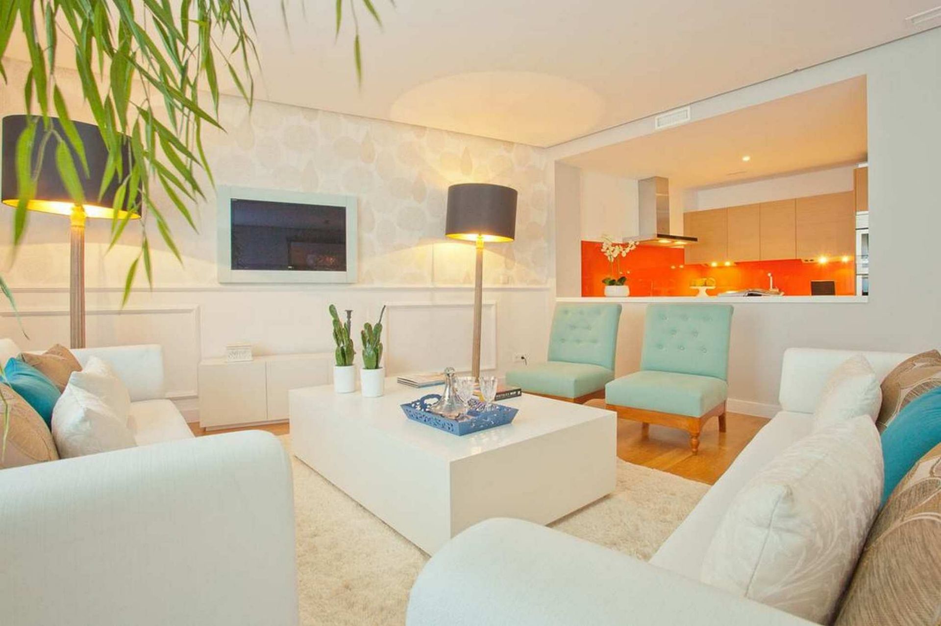 Living room of Flat to rent in Llançà  with Air Conditioner, Furnished and Microwave