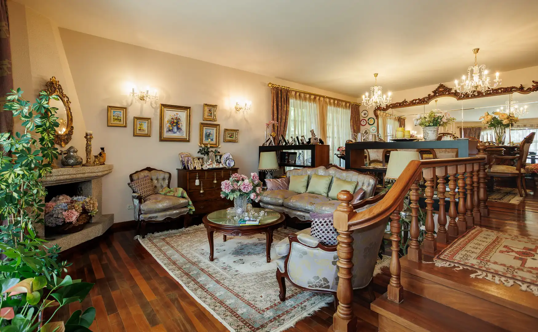 Sala de estar de Casa o chalet en venta en Sanxenxo con Amueblado